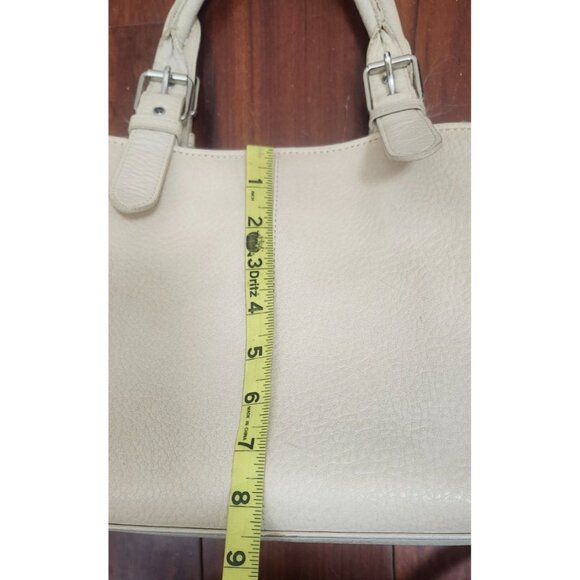 Dooney & Bourke Pebble Leather Satchel Tote Bag Cream Ivory Shoulder Purse - Picture 15 of 15